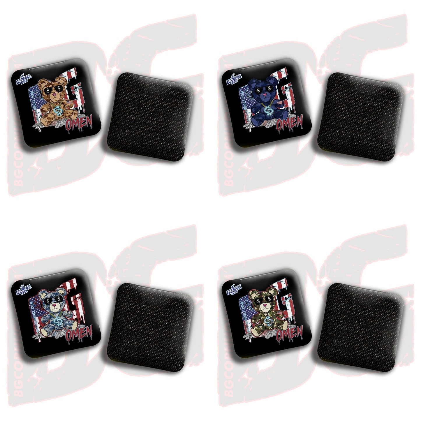 2026 BG Kingslayer / Omen “LIL’ BEAR$ VETERANS DAY” - Set of 4 Bags