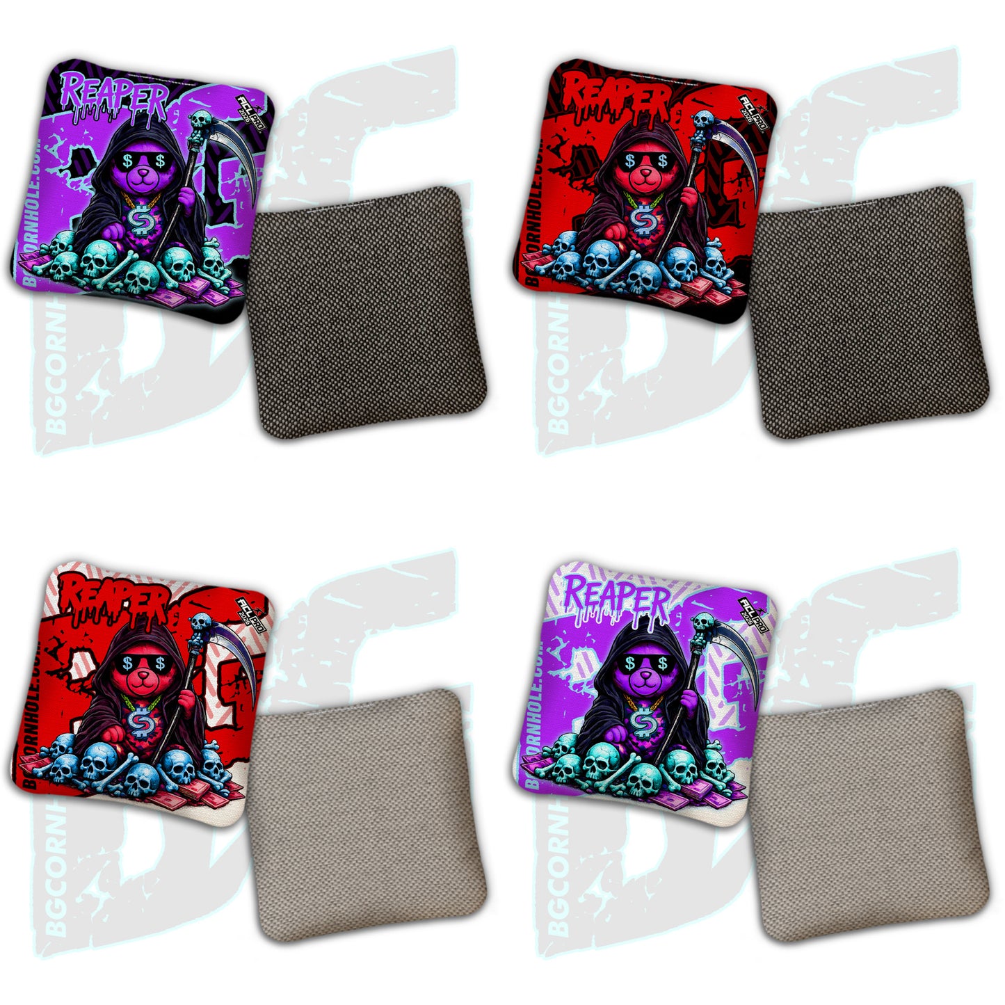 2026 BG Reaper "SOUL TAX" - ACL Pro Stamped Cornhole Bags - SET OF 4 BAGS
