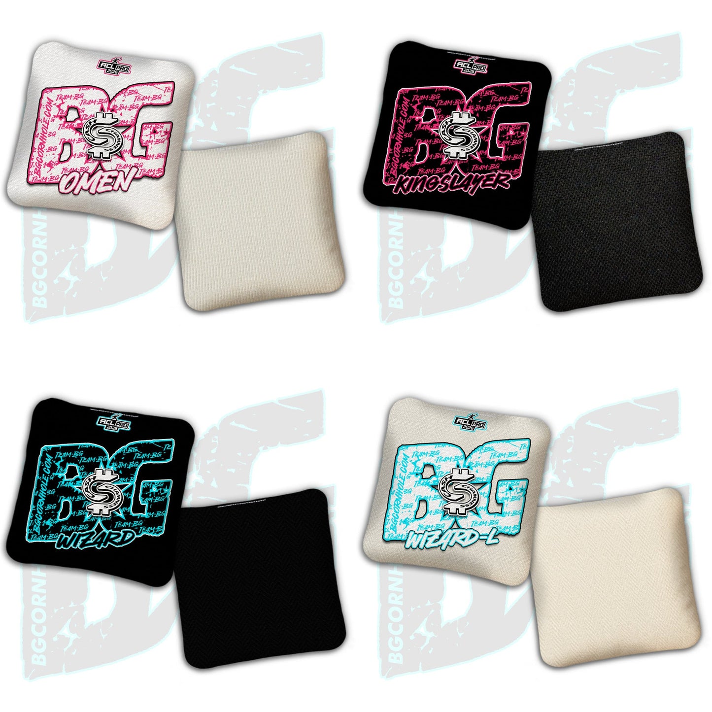 2026 BG "CA$H Chamness” Edition -  Multiple Bag Models - ACL Pro Stamped Cornhole Bags - SET OF 4 BAGS